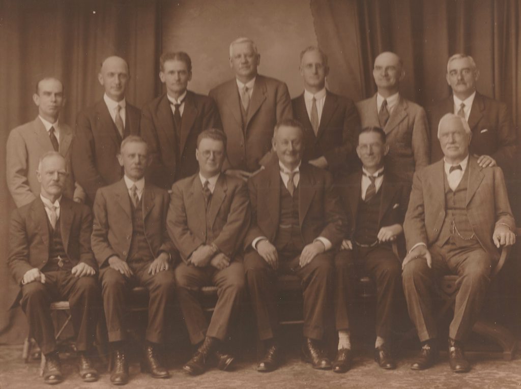 Do you know anything about this photo? James Lindsay Dymock, standing fourth from left, was a commissioner and auctioneer with Jones and Dymock Real Estate in Bazaar St. Do you know anything about this photo? James Lindsay Dymock, standing fourth from left, was a commissioner and auctioneer with Jones and Dymock Real Estate in Bazaar St.
